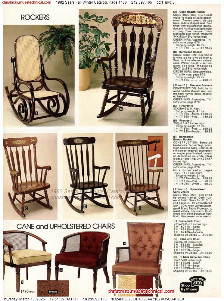 1982 Sears Fall Winter Catalog, Page 1466