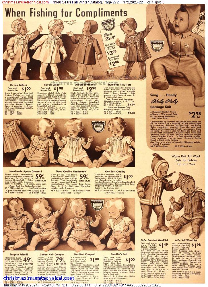 1940 Sears Fall Winter Catalog, Page 272
