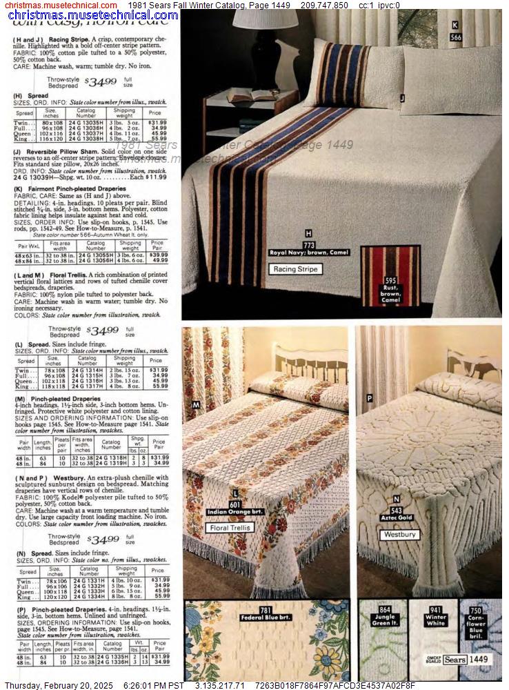 1981 Sears Fall Winter Catalog, Page 1449