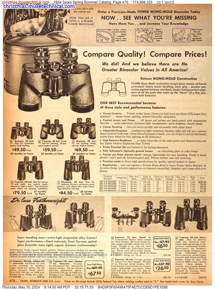 1954 Sears Spring Summer Catalog, Page 478