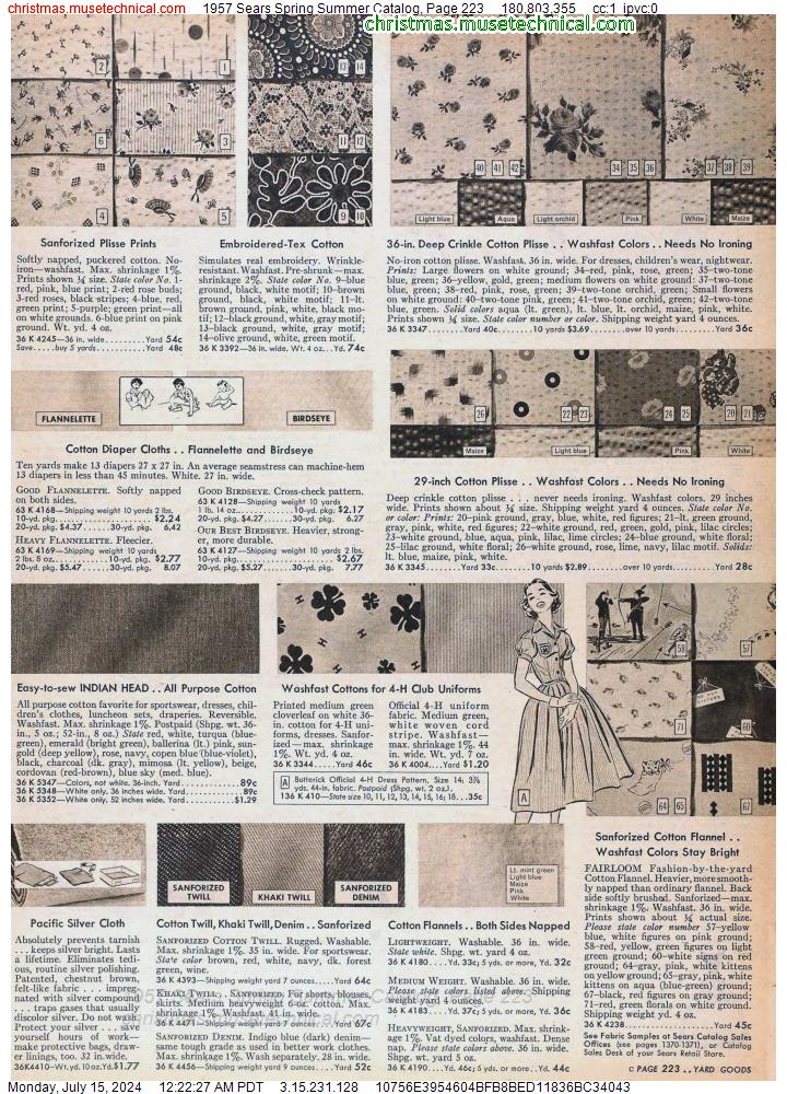 1957 Sears Spring Summer Catalog, Page 223