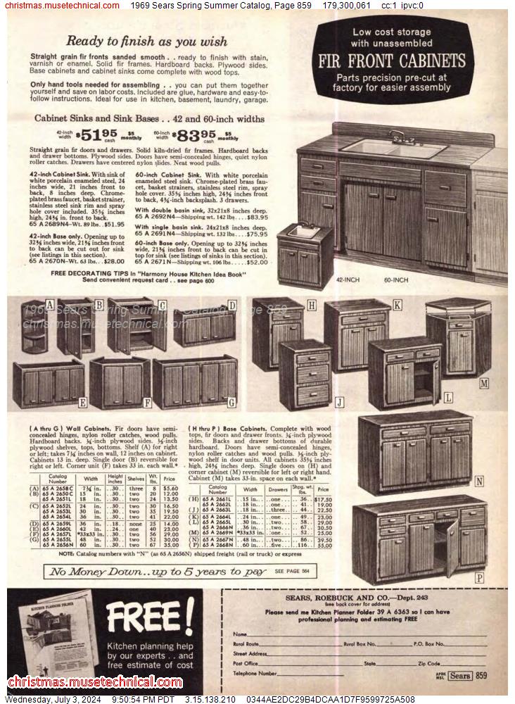 1969 Sears Spring Summer Catalog, Page 859