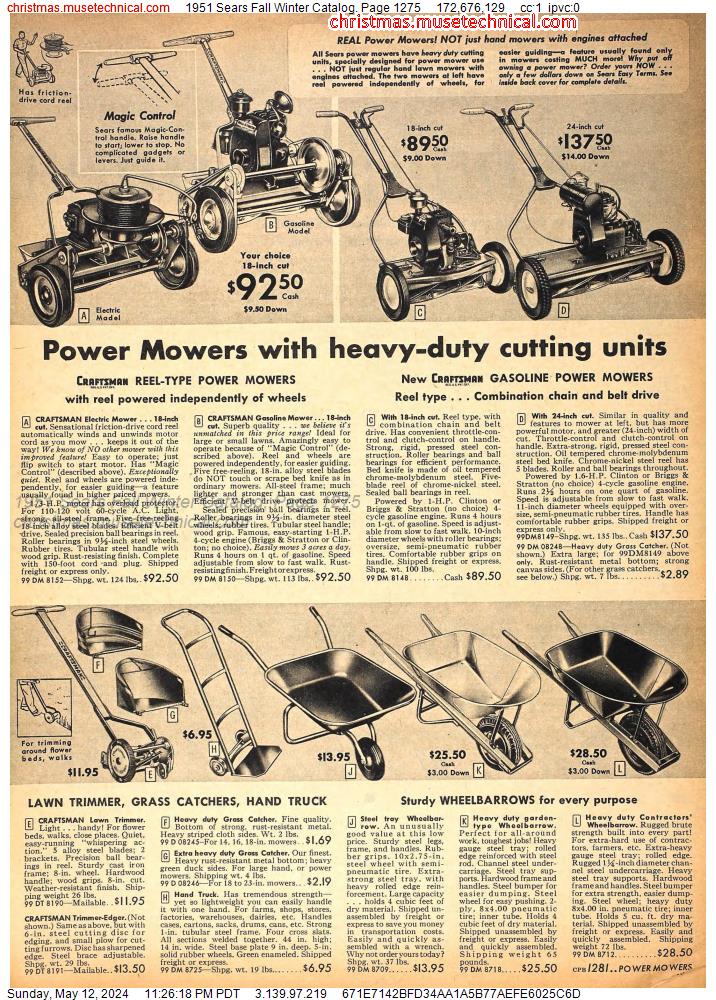 1951 Sears Fall Winter Catalog, Page 1275