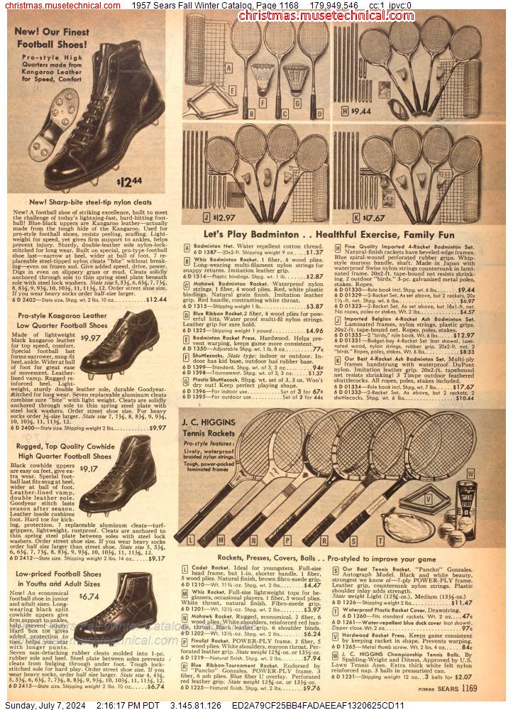 1957 Sears Fall Winter Catalog, Page 1168