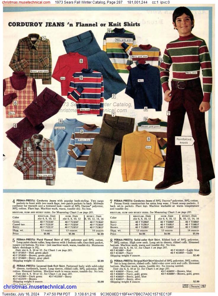 1973 Sears Fall Winter Catalog, Page 287