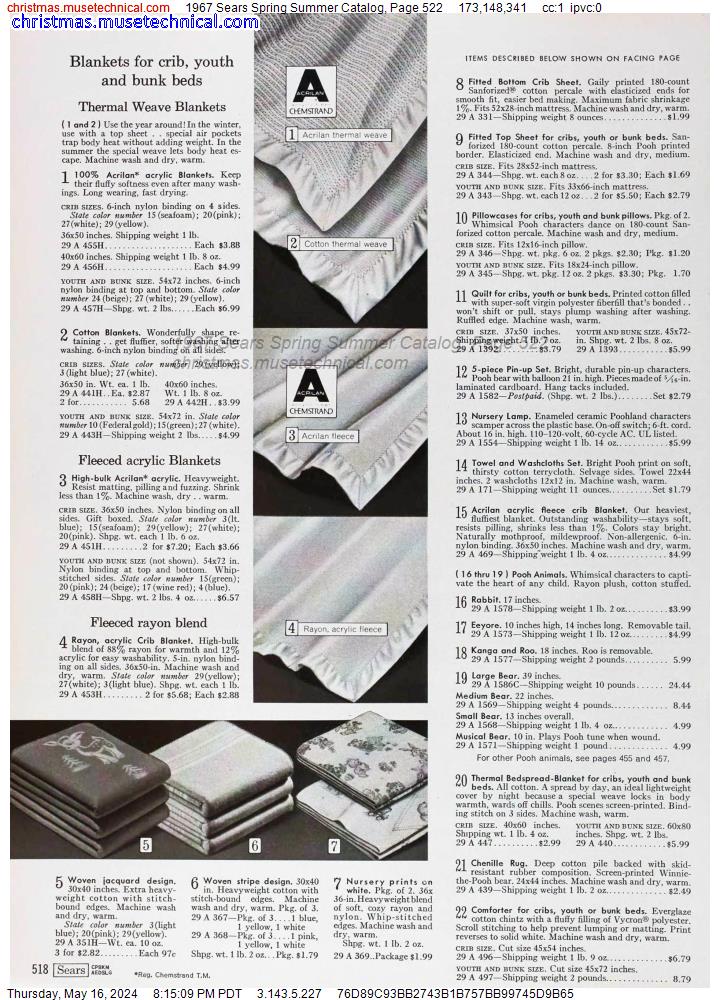 1967 Sears Spring Summer Catalog, Page 522