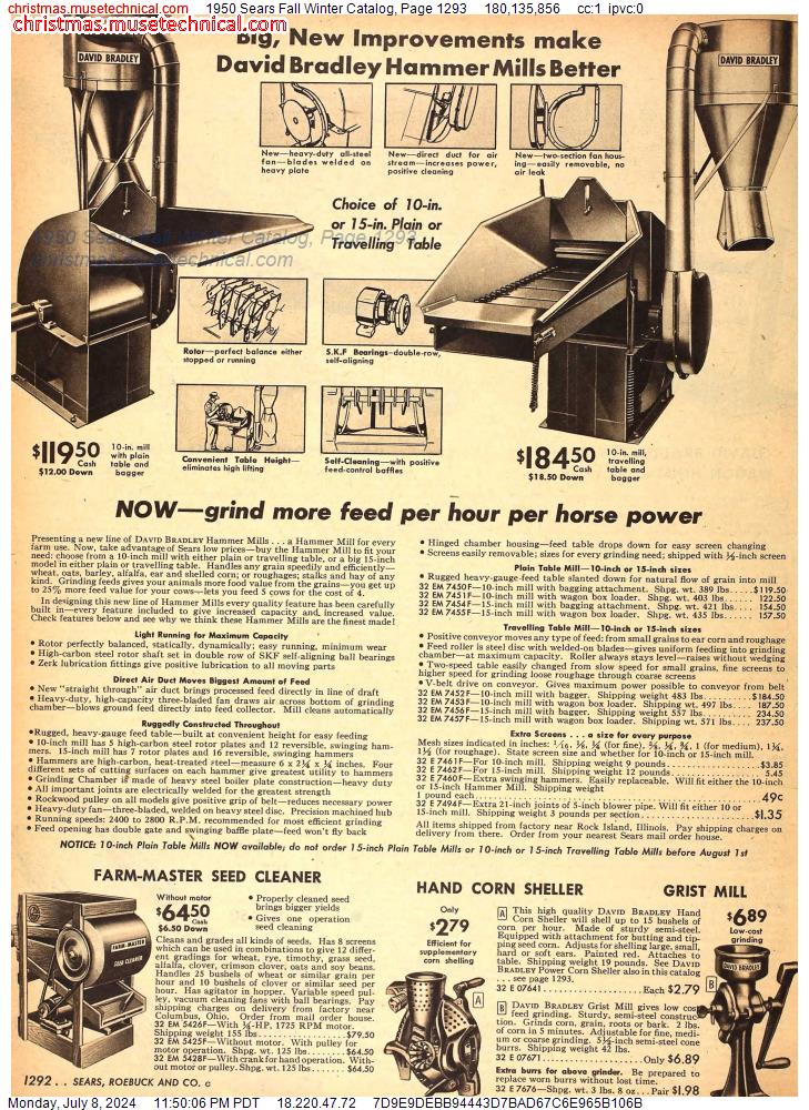 1950 Sears Fall Winter Catalog, Page 1293