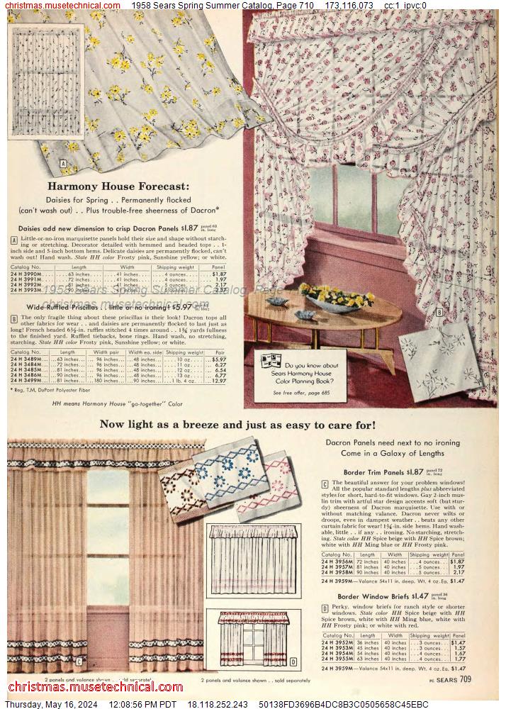1958 Sears Spring Summer Catalog, Page 710