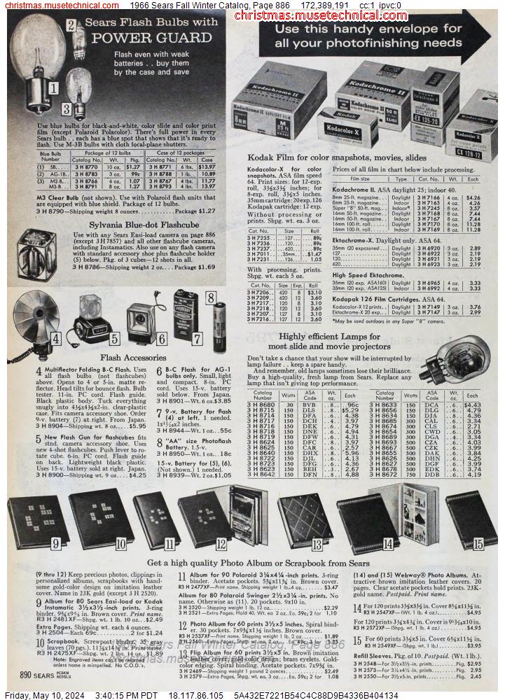 1966 Sears Fall Winter Catalog, Page 886