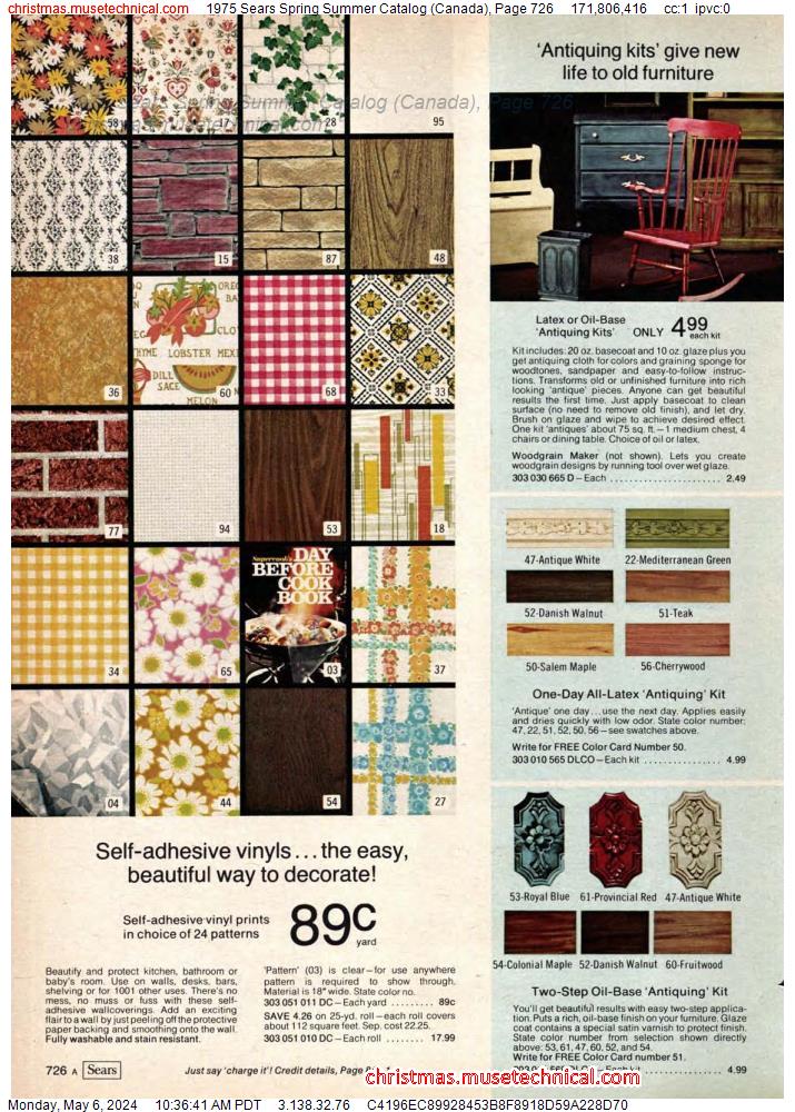 1975 Sears Spring Summer Catalog (Canada), Page 726