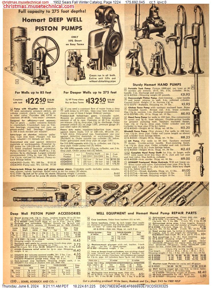 1952 Sears Fall Winter Catalog, Page 1224