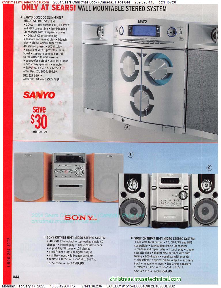 2004 Sears Christmas Book (Canada), Page 844