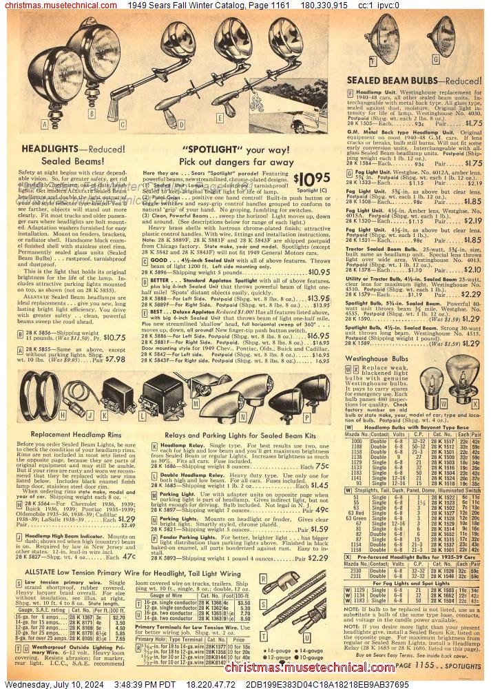 1949 Sears Fall Winter Catalog, Page 1161