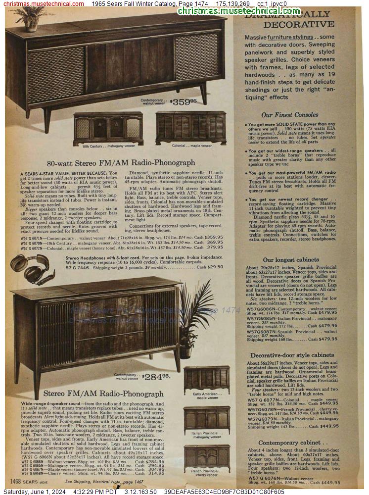 1965 Sears Fall Winter Catalog, Page 1474