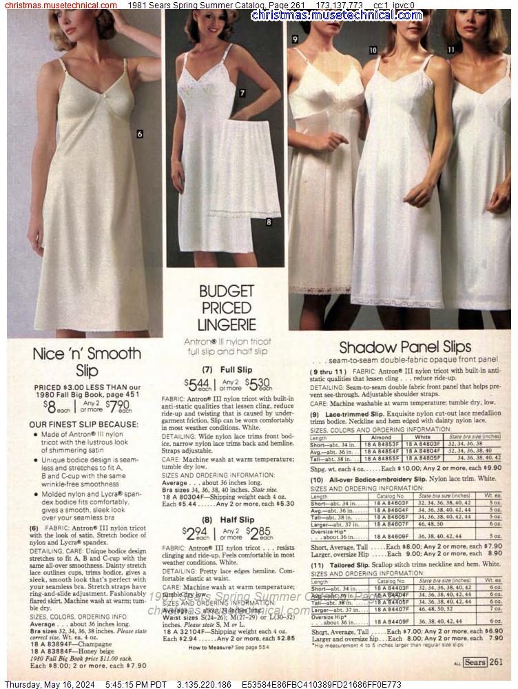 1981 Sears Spring Summer Catalog, Page 261