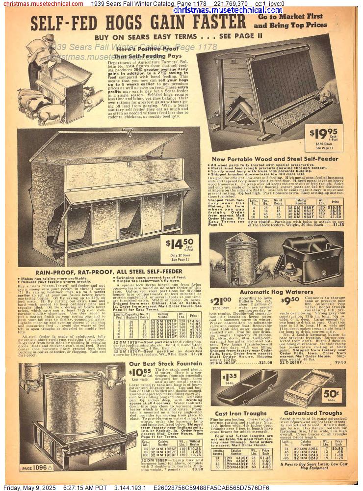1939 Sears Fall Winter Catalog, Page 1178