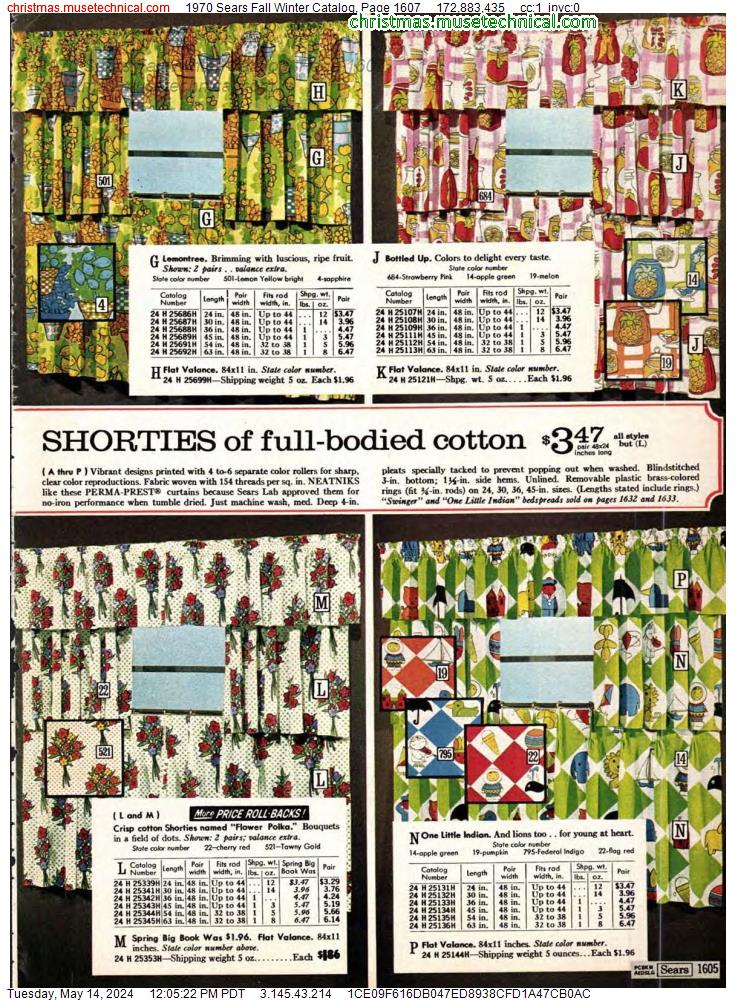 1970 Sears Fall Winter Catalog, Page 1607