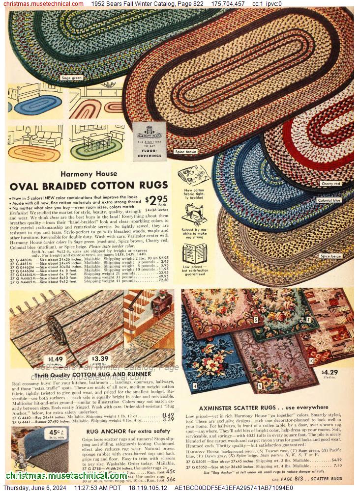 1952 Sears Fall Winter Catalog, Page 822