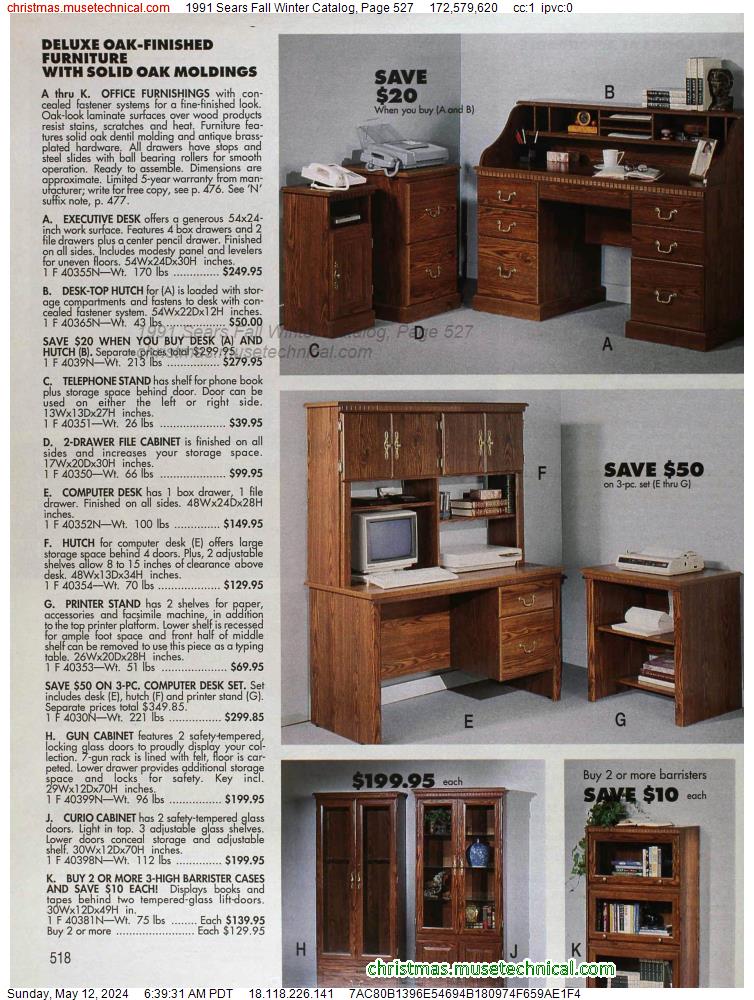 1991 Sears Fall Winter Catalog, Page 527