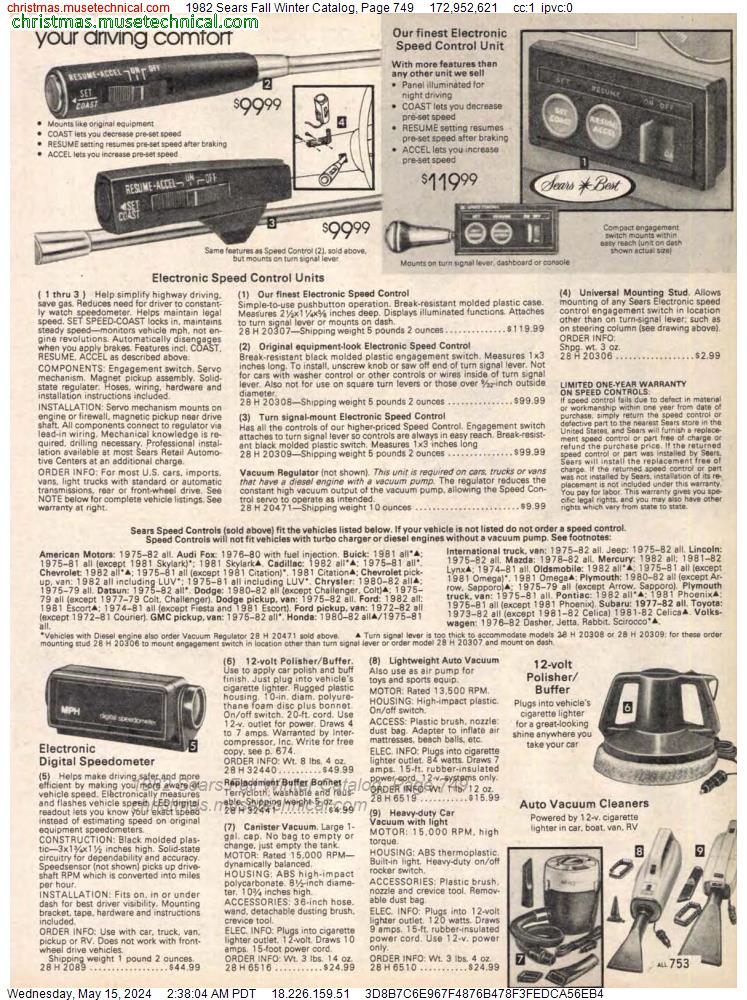 1982 Sears Fall Winter Catalog, Page 749
