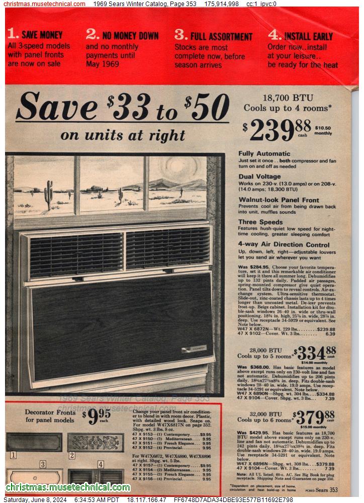 1969 Sears Winter Catalog, Page 353