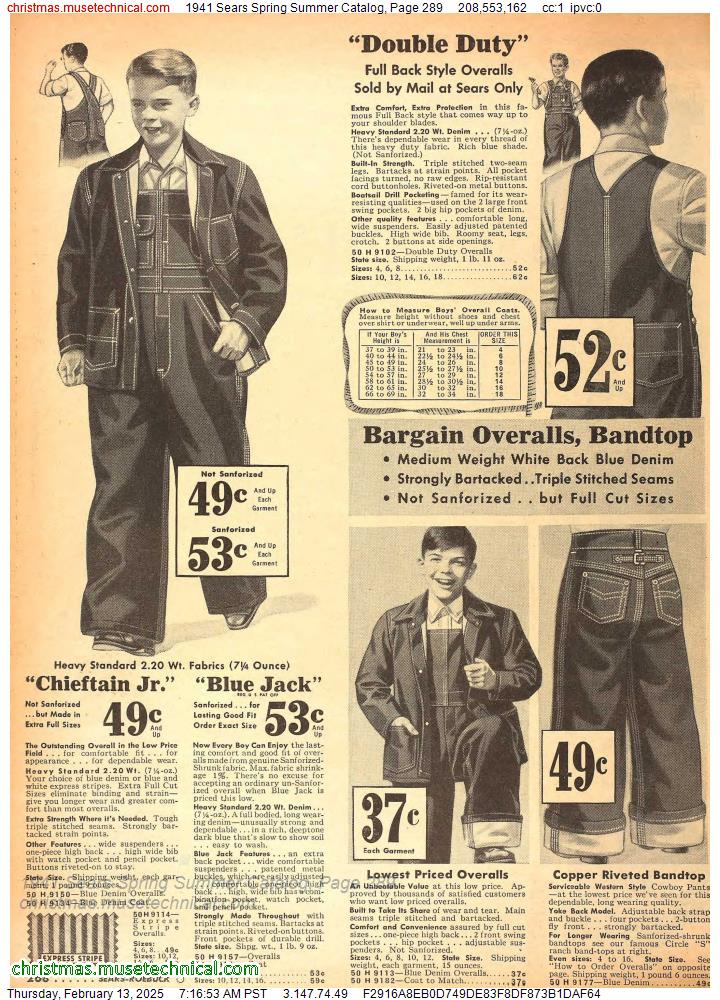 1941 Sears Spring Summer Catalog, Page 289