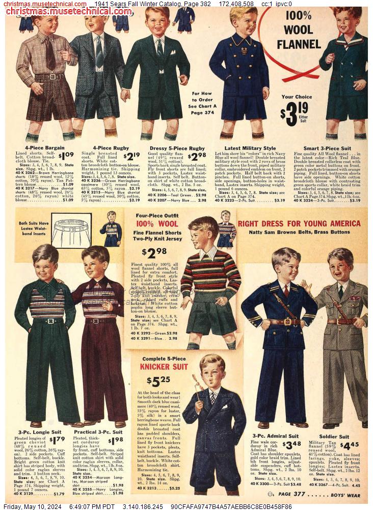 1941 Sears Fall Winter Catalog, Page 382