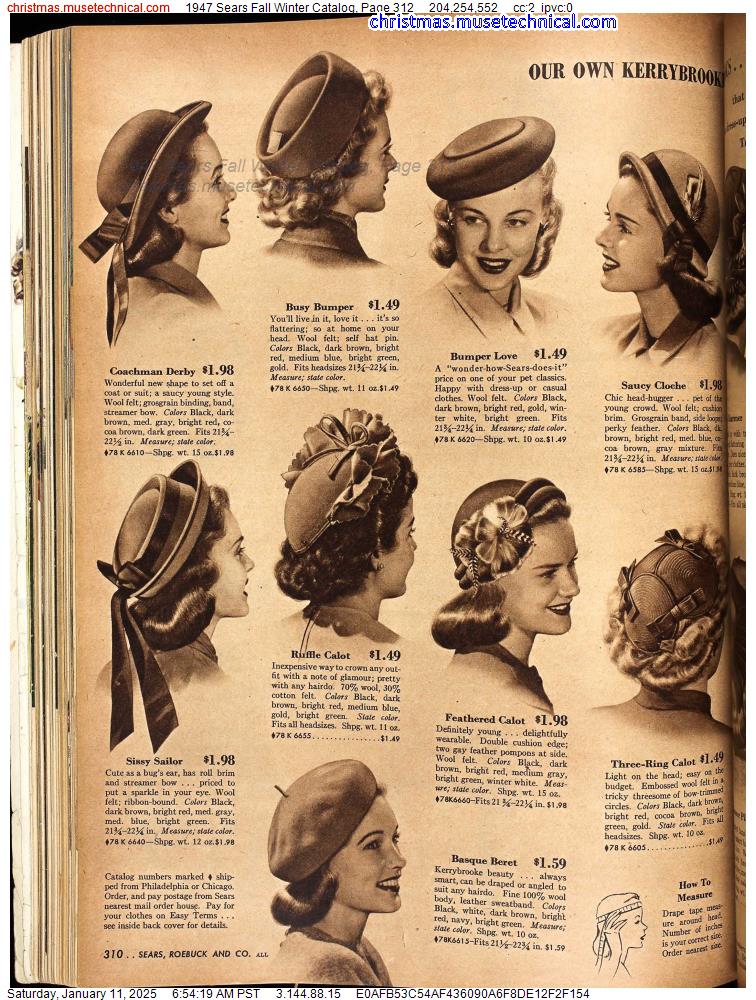 1947 Sears Fall Winter Catalog, Page 312