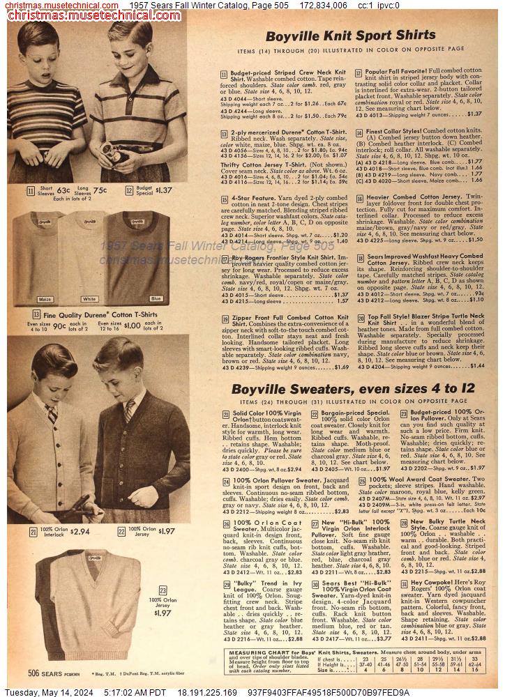 1957 Sears Fall Winter Catalog, Page 505