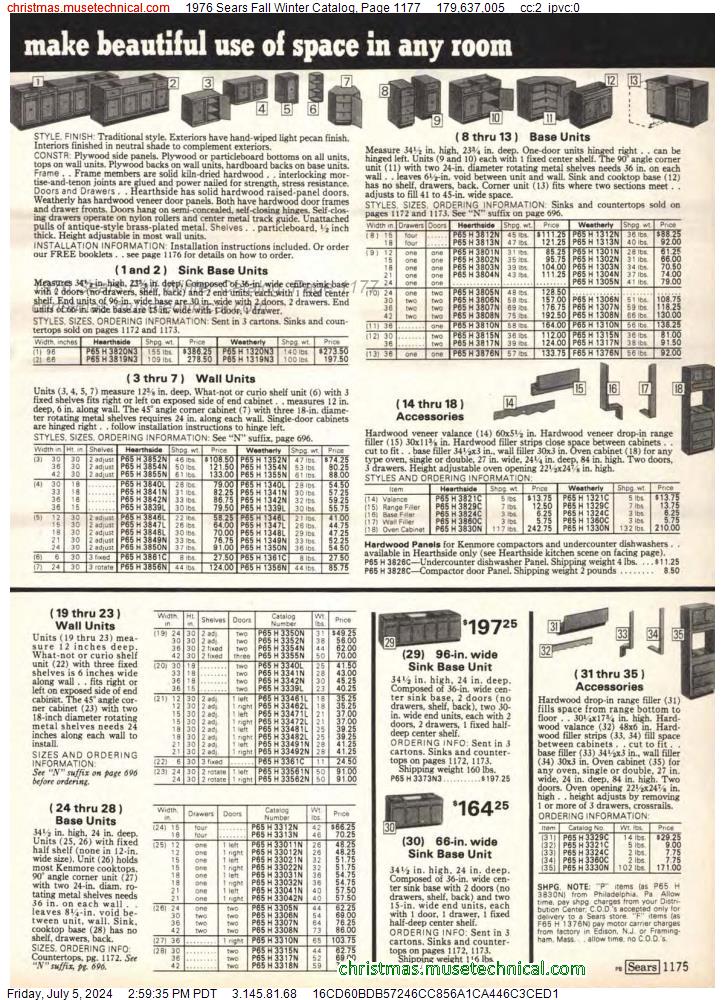 1976 Sears Fall Winter Catalog, Page 1177