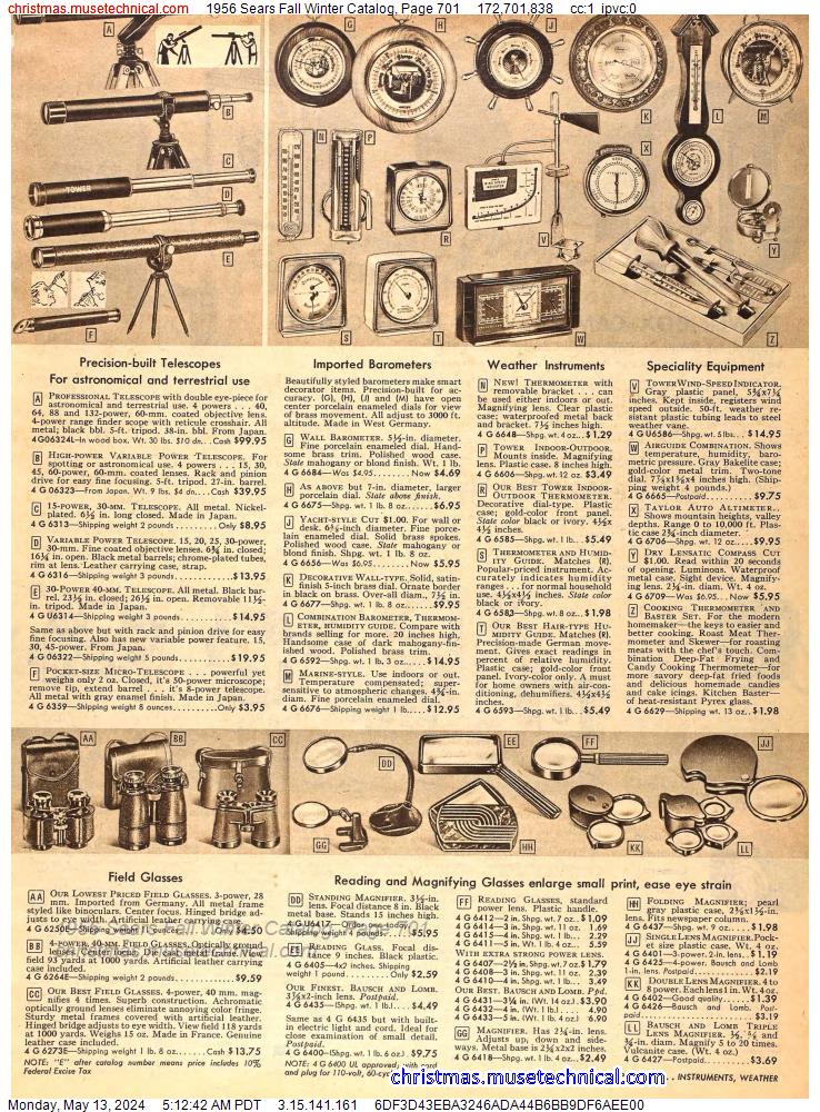 1956 Sears Fall Winter Catalog, Page 701