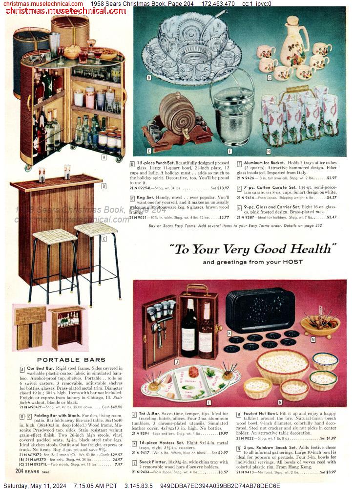 1958 Sears Christmas Book, Page 204