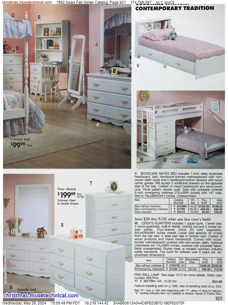 1992 Sears Fall Winter Catalog, Page 921