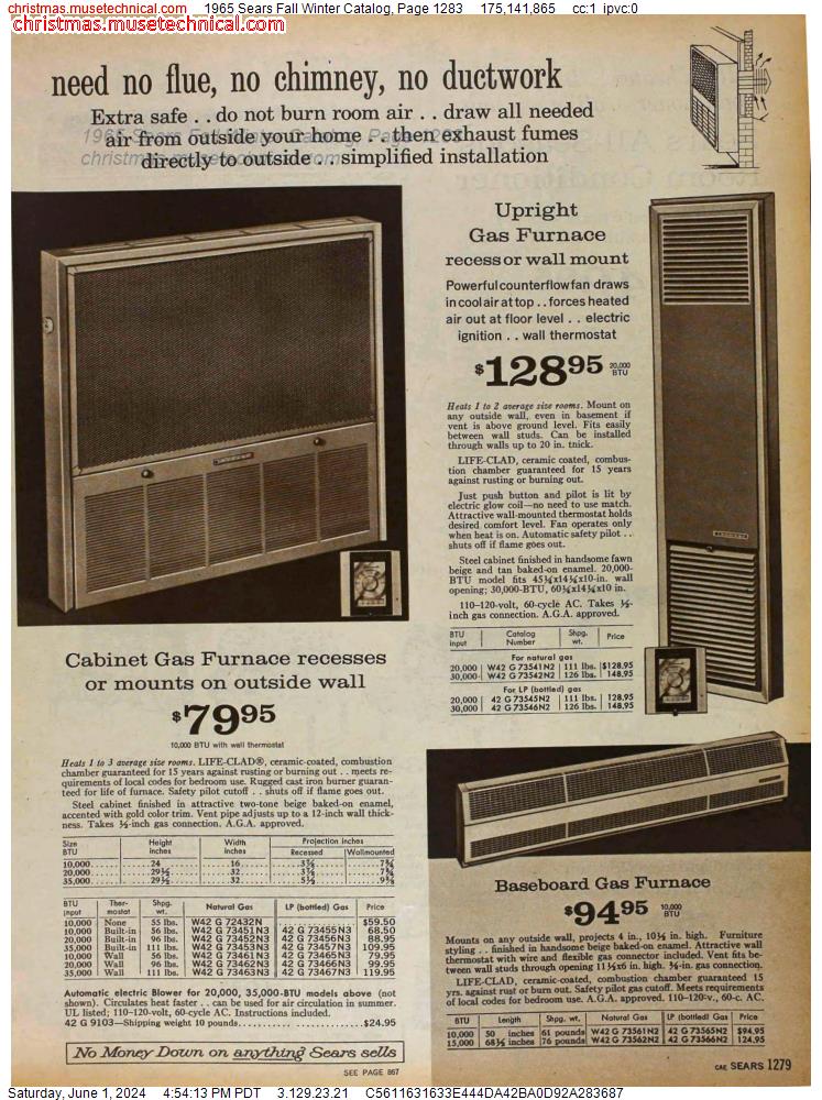 1965 Sears Fall Winter Catalog, Page 1283