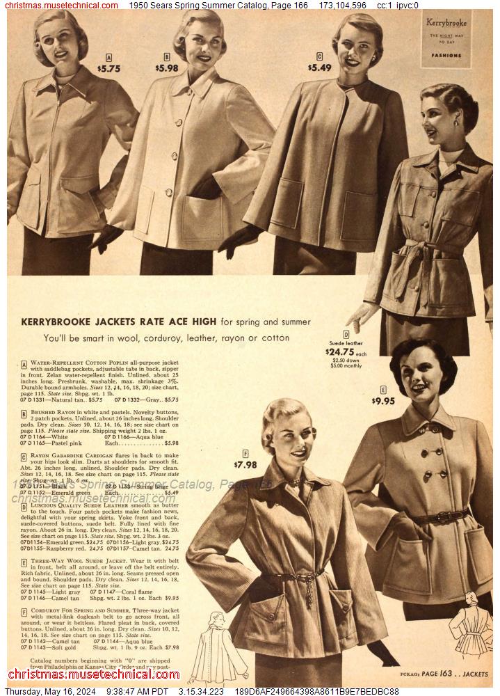 1950 Sears Spring Summer Catalog, Page 166