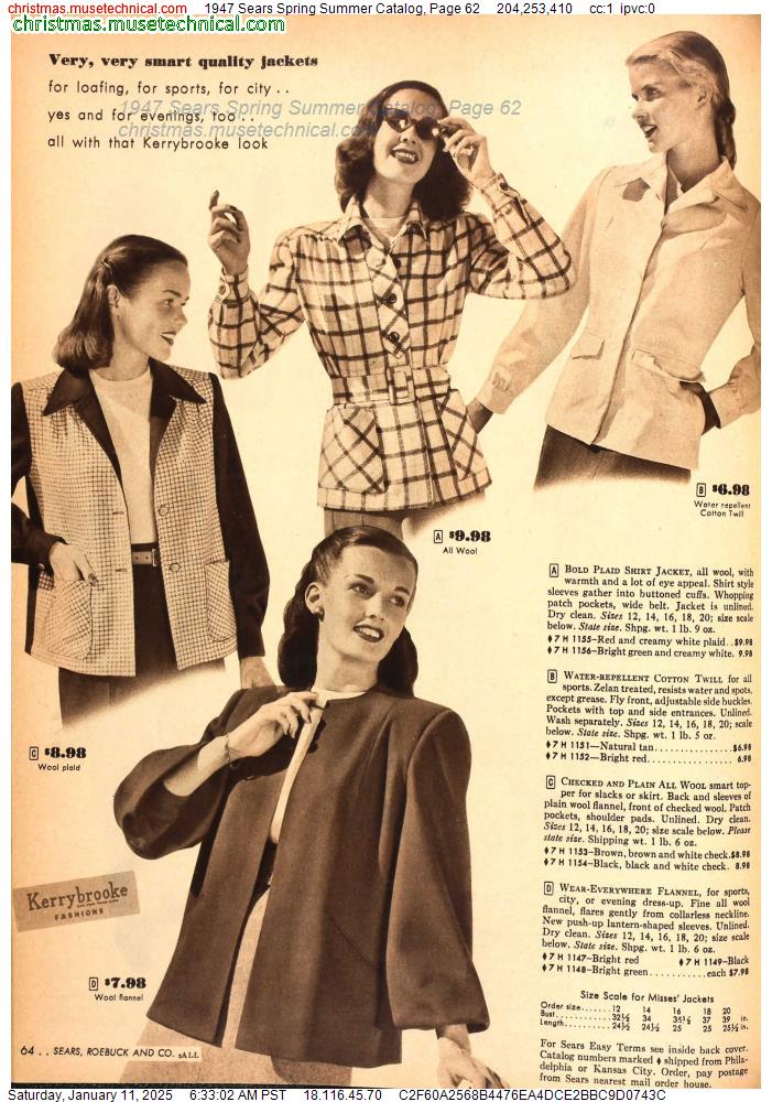 1947 Sears Spring Summer Catalog, Page 62