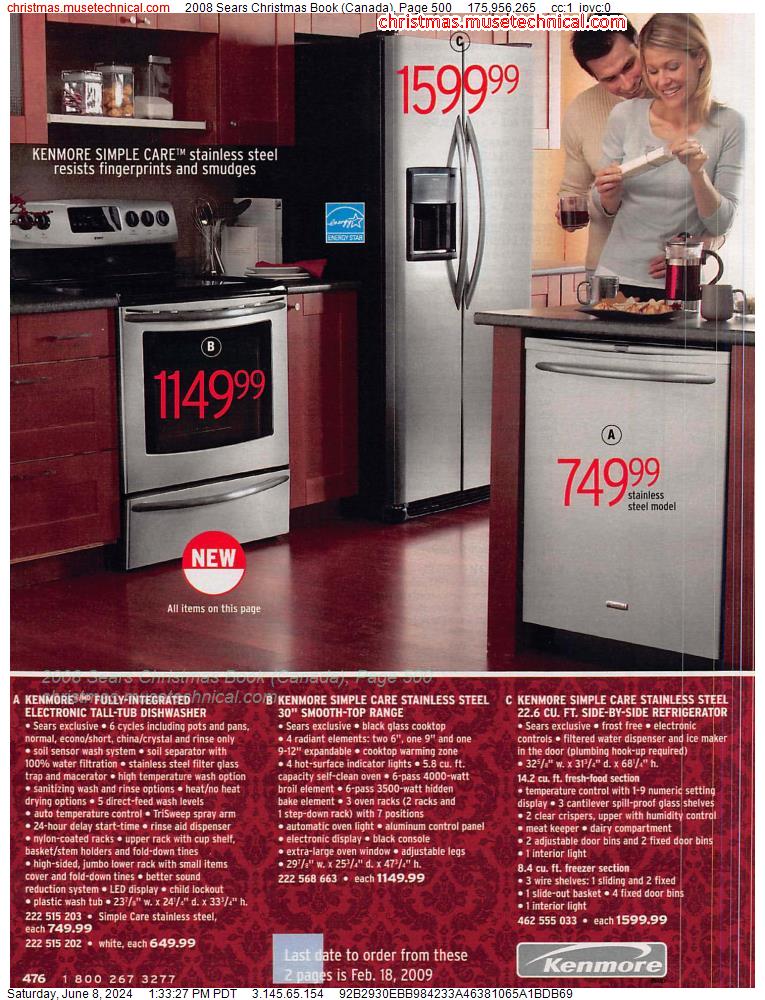 2008 Sears Christmas Book (Canada), Page 500