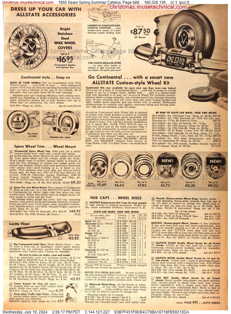 1955 Sears Spring Summer Catalog, Page 988
