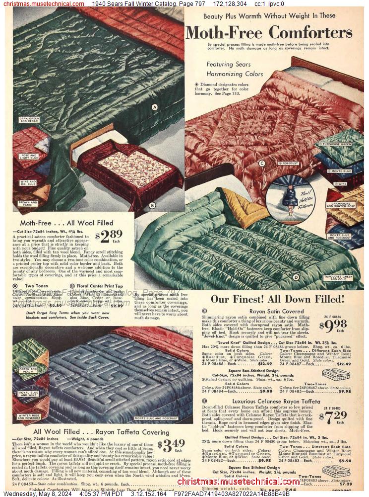1940 Sears Fall Winter Catalog, Page 797