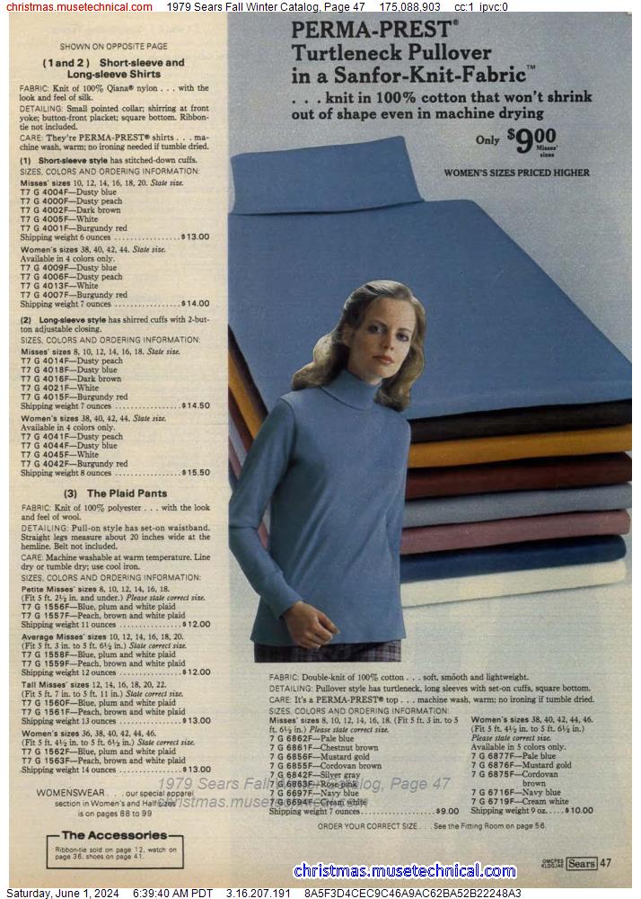 1979 Sears Fall Winter Catalog, Page 47
