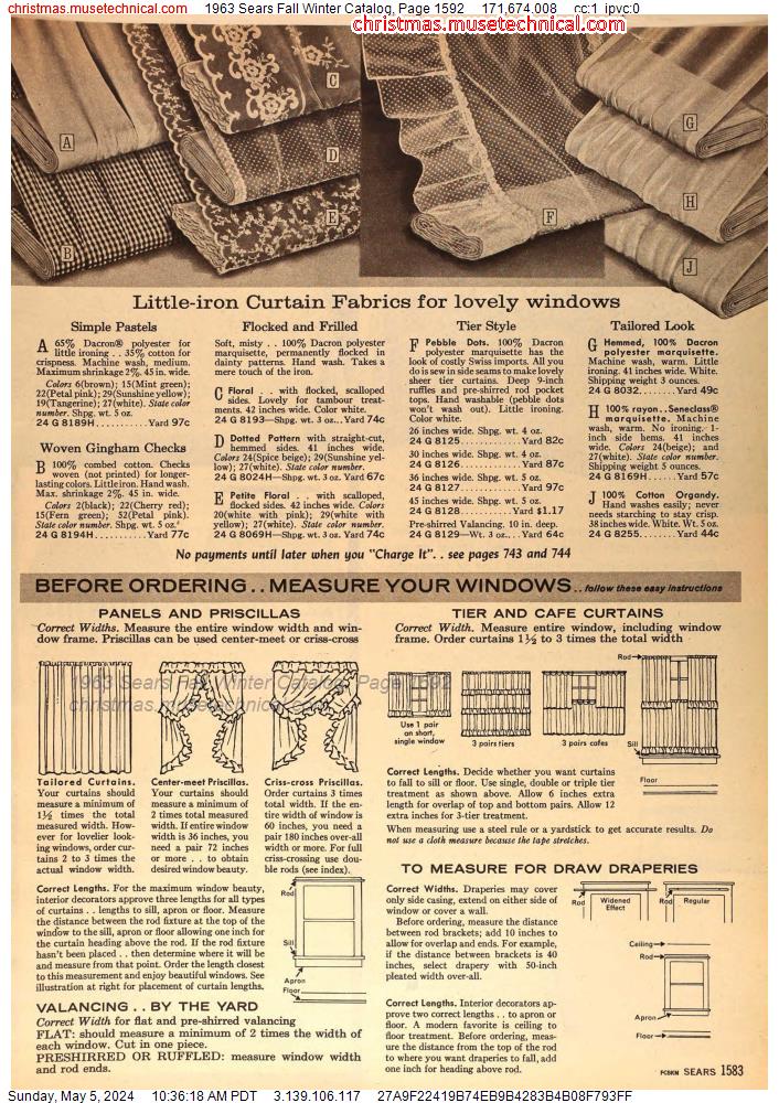 1963 Sears Fall Winter Catalog, Page 1592
