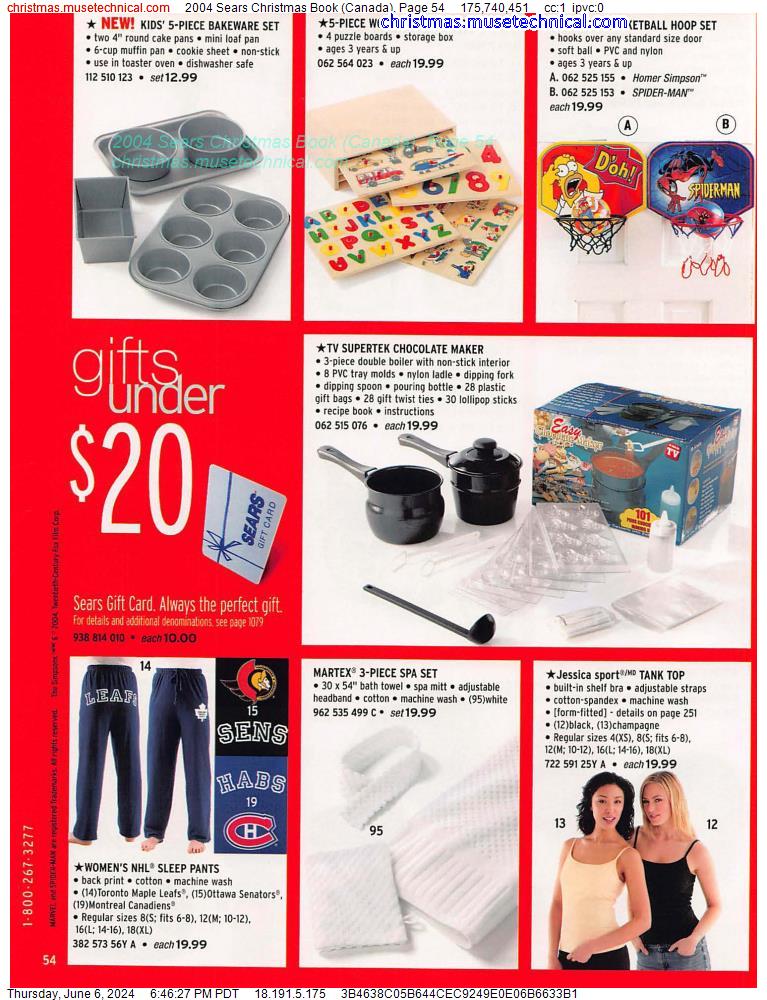 2004 Sears Christmas Book (Canada), Page 54
