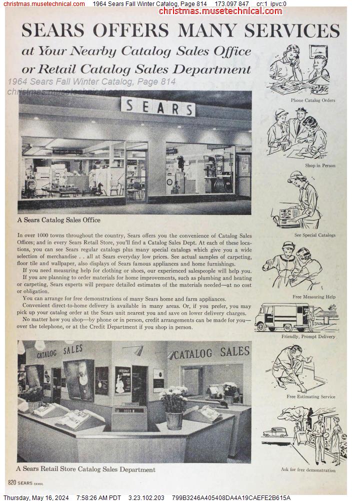 1964 Sears Fall Winter Catalog, Page 814