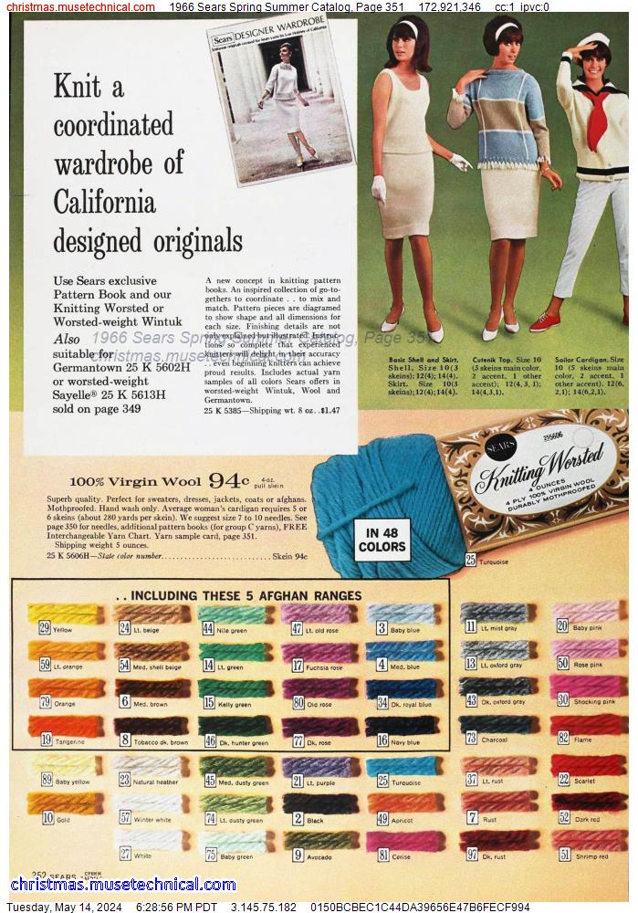 1966 Sears Spring Summer Catalog, Page 351