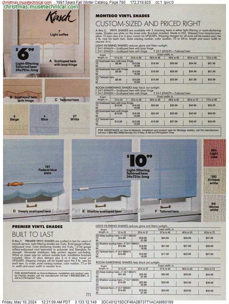 1991 Sears Fall Winter Catalog, Page 780