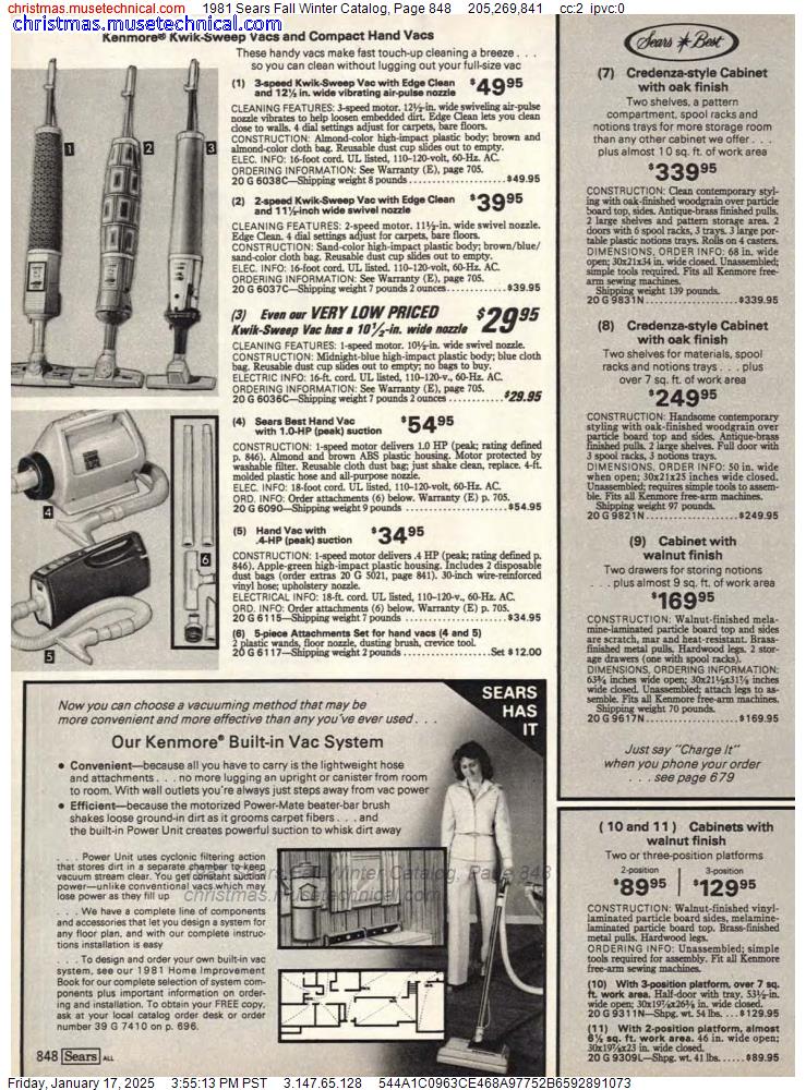 1981 Sears Fall Winter Catalog, Page 848