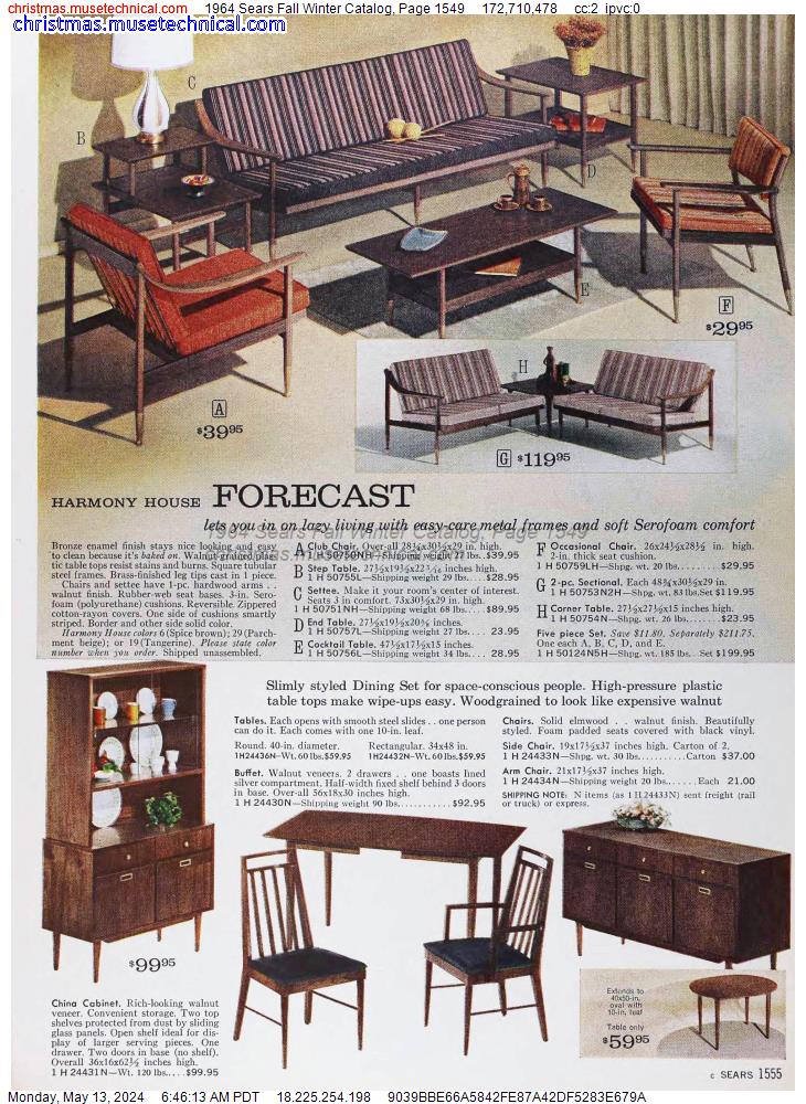 1964 Sears Fall Winter Catalog, Page 1549