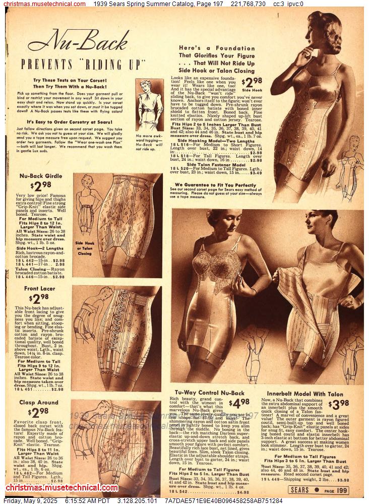 1939 Sears Spring Summer Catalog, Page 197