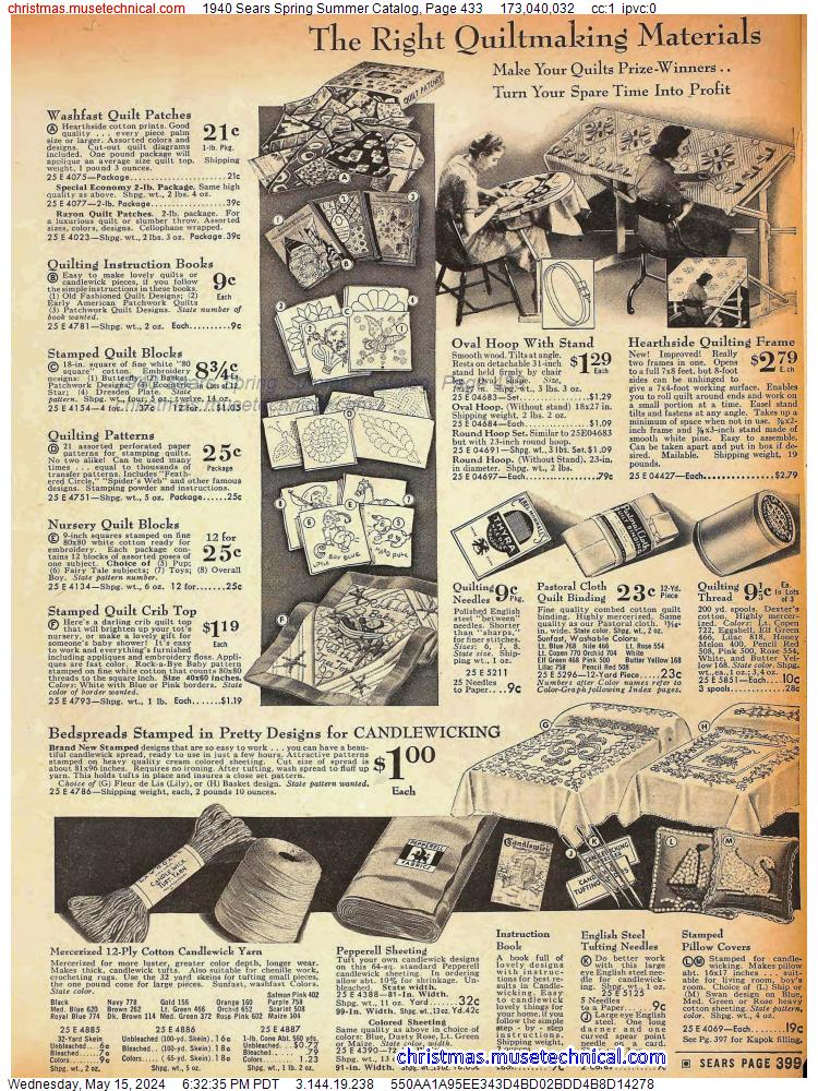1940 Sears Spring Summer Catalog, Page 433