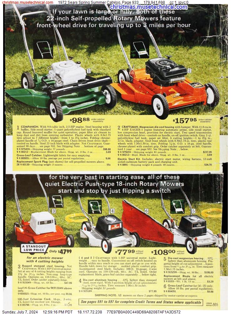 1972 Sears Spring Summer Catalog, Page 933